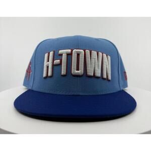 New Era Houston Rockets City Edition 9Fifty 950 H-Town Snapback Hat Cap Blue